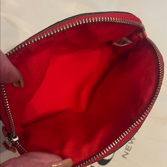 Coach Heart Pattern Cosmetic Bag - Cream and Red - Picture 5 of 5